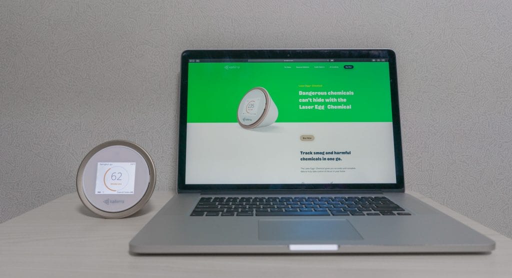 Laser Egg Review - Indoor Air Pollution Monitor 4 Laser Egg Desk Setup