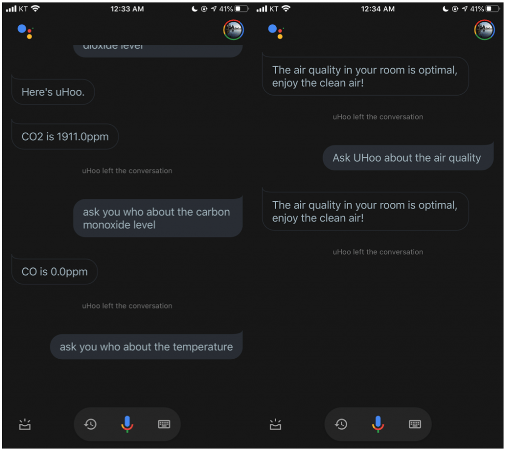 Uhoo Air Pollution Monitor Review 7 uHoo Google Assistant