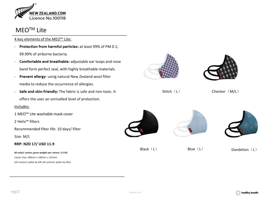 Meoair Mask Review. Wool Pollution Masks From New Zealand 3 MeoAir Mask Catalogue