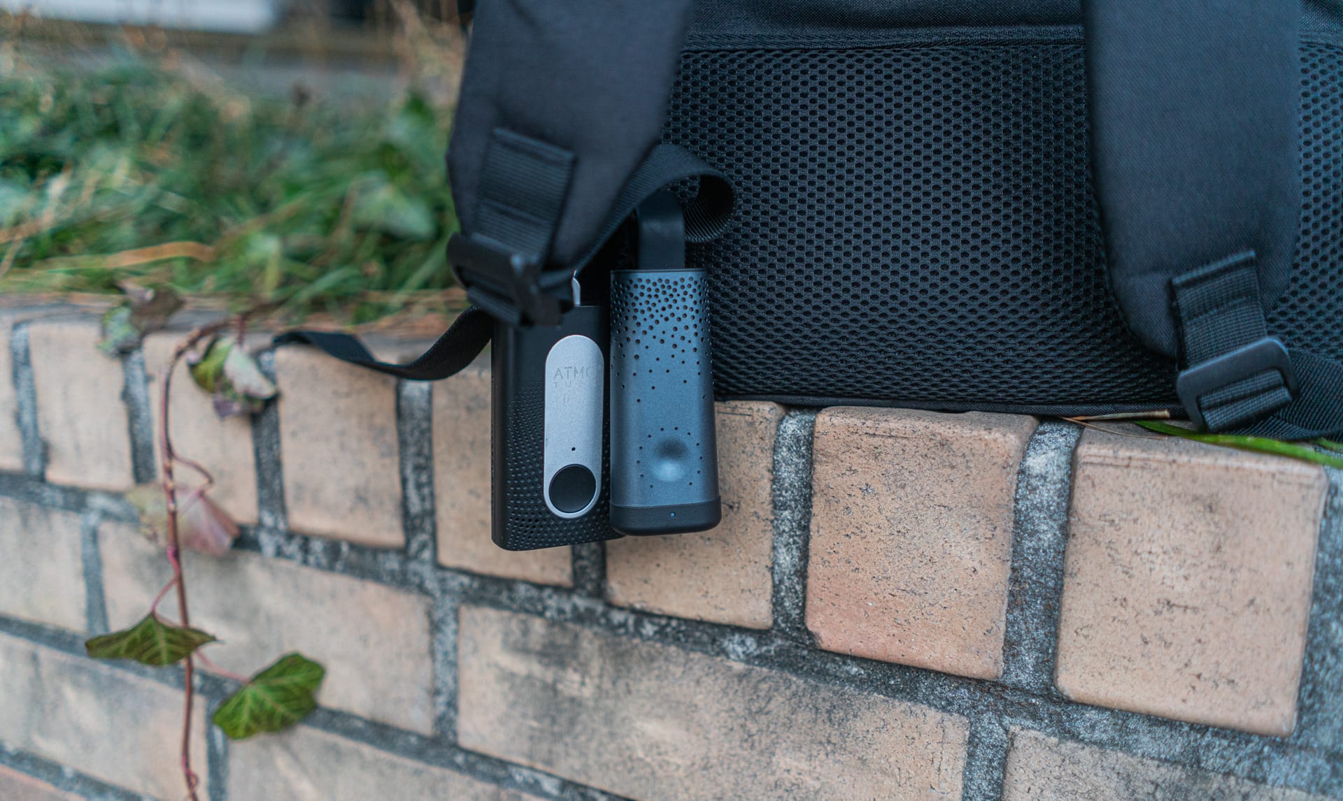 10+ Best Air Quality Monitors - What You Need To Know 27 Flow 2 and Atmotube Pro on backpack