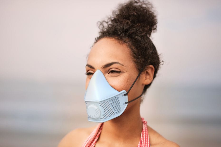 Silicone S2 facemask on woman