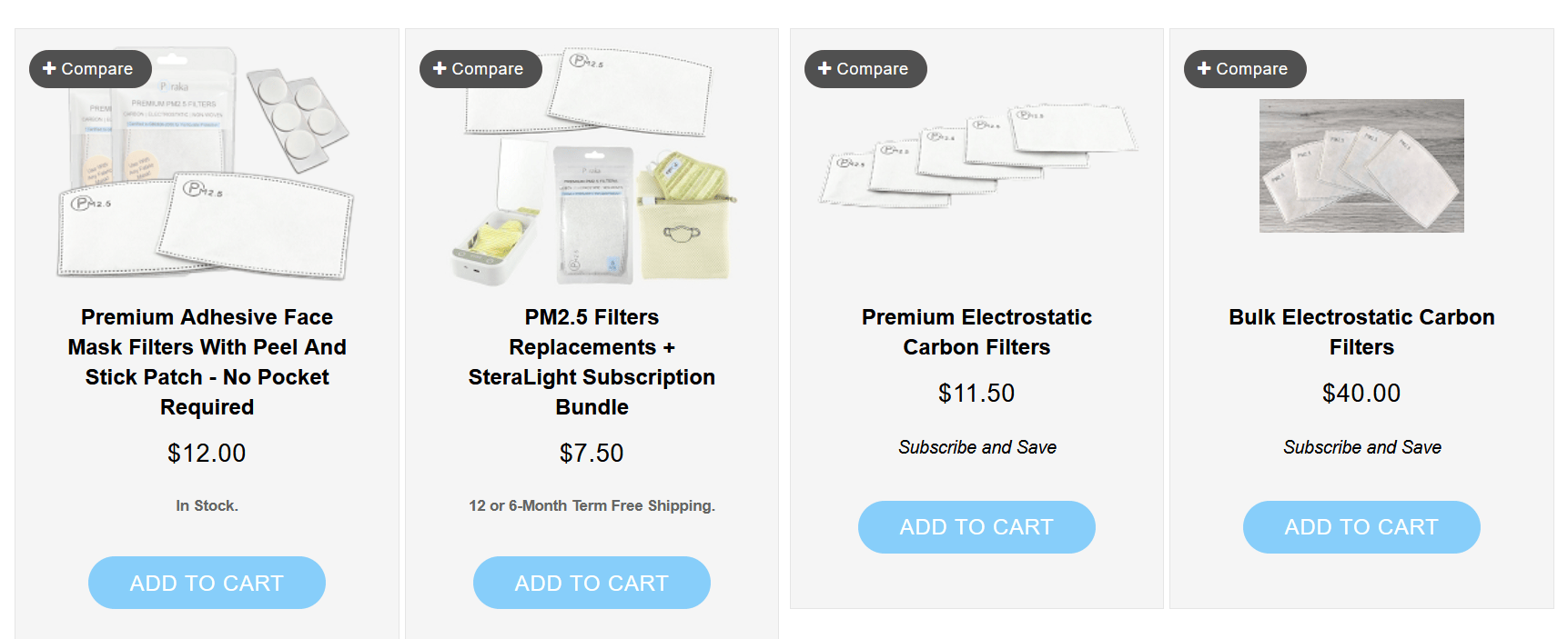 Puraka Masks Filter Prices