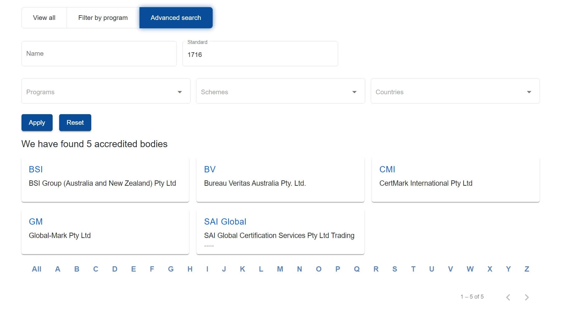 AS NZS 1716 Accredited Bodies