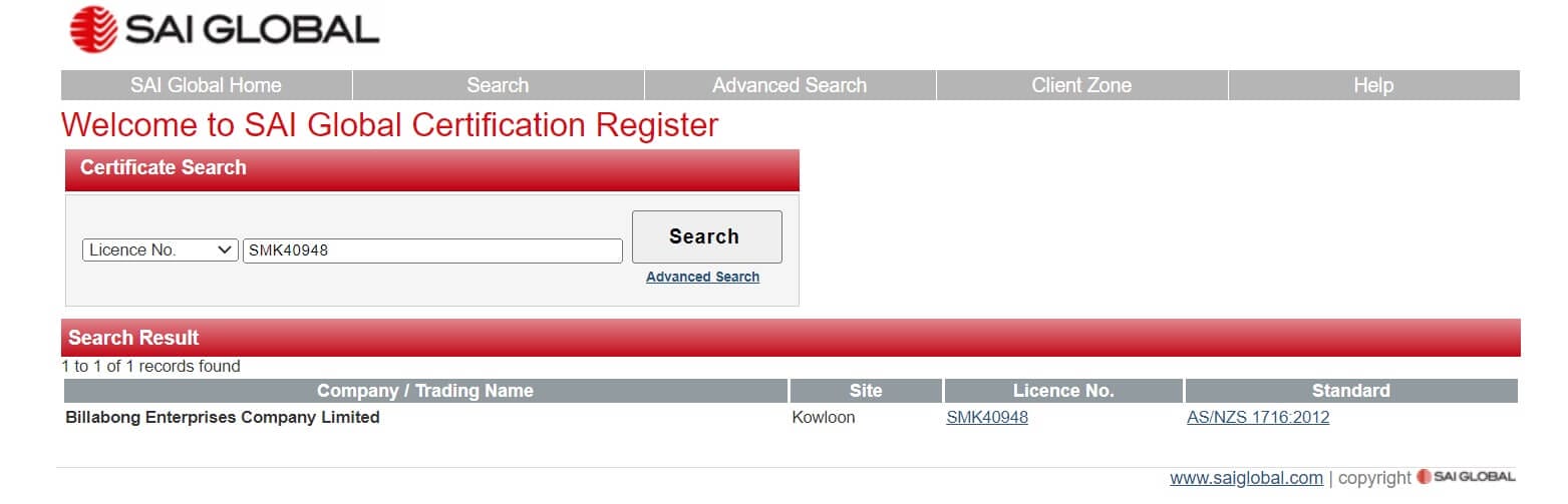 SAI Global PPE Database