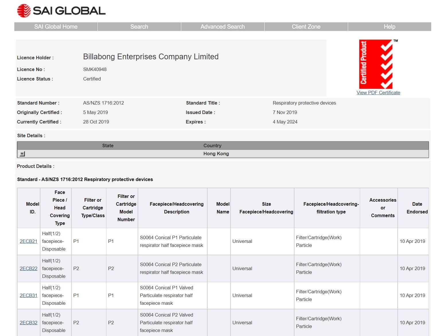 SAI Global PPE