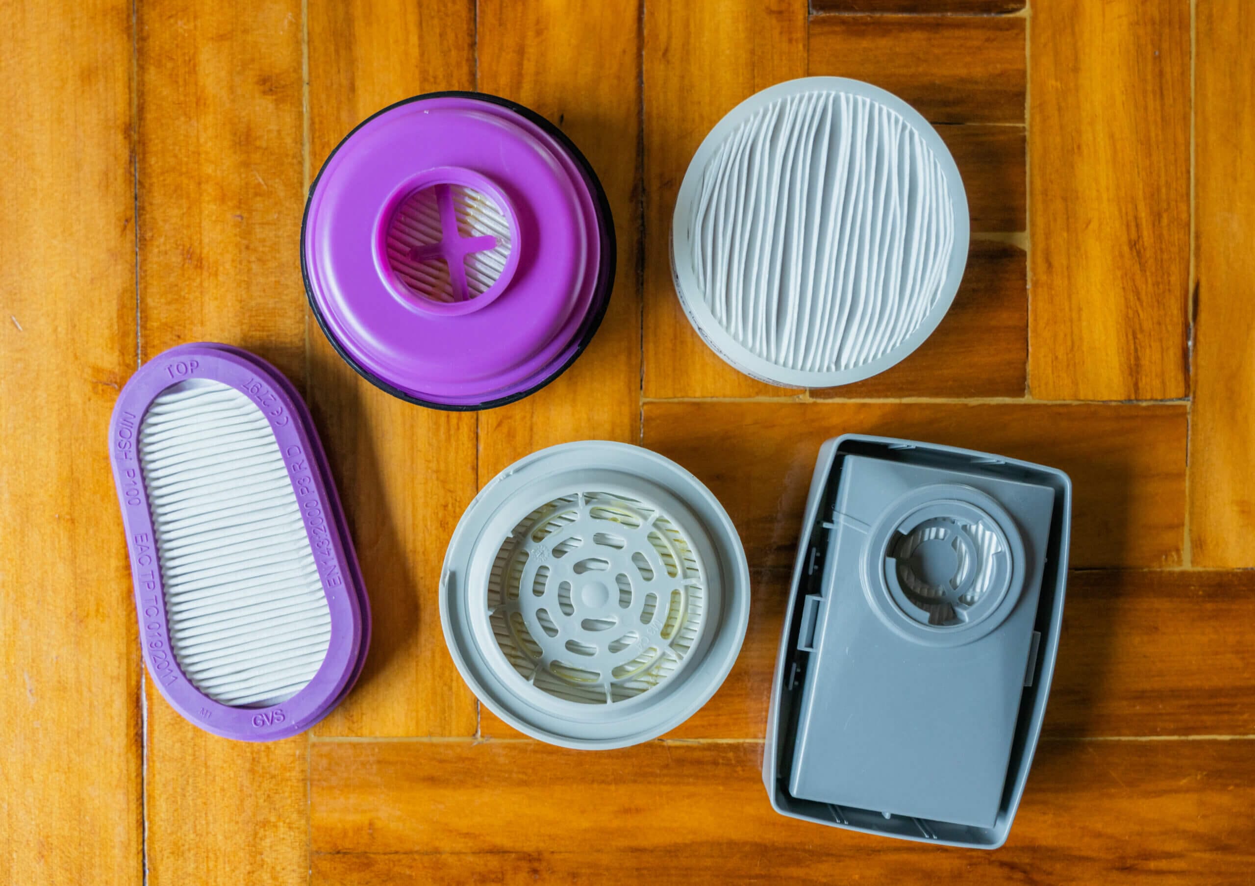 Half face respirator filters