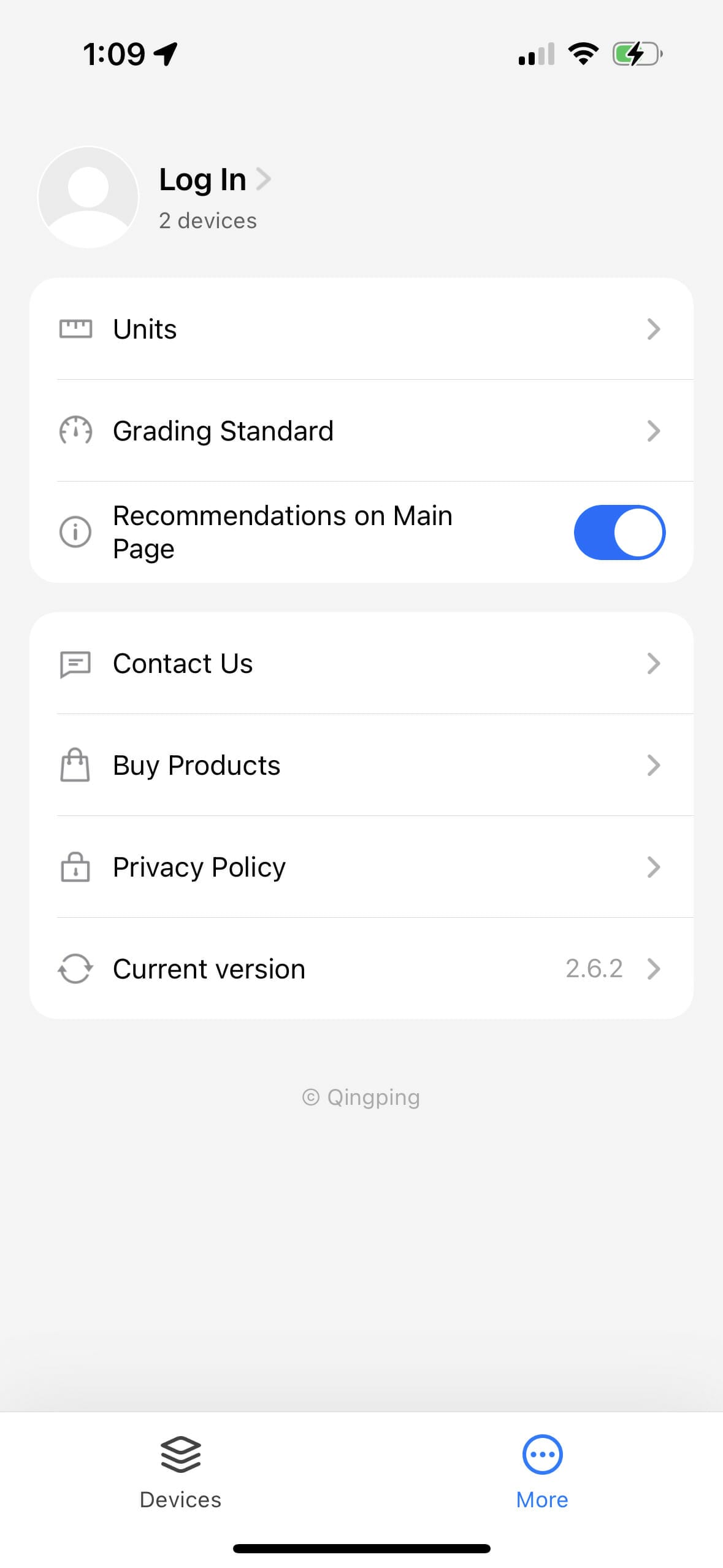 Qingping App Settings
