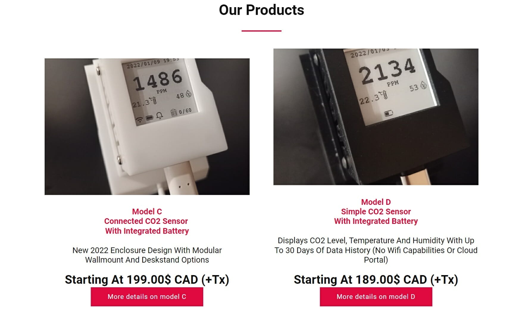 Co2.Click Review - An Affordable Co2 Monitor With Advanced Features 18 Co2.Click Model C and Model D Pricing
