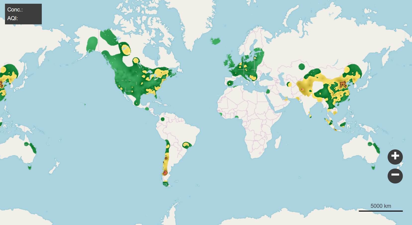 Berkeley Earth Wildfire Smoke Map