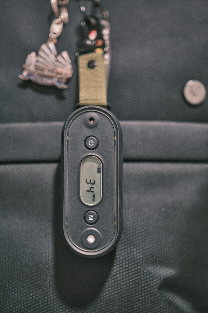 GZAir CO Detector on Backpack