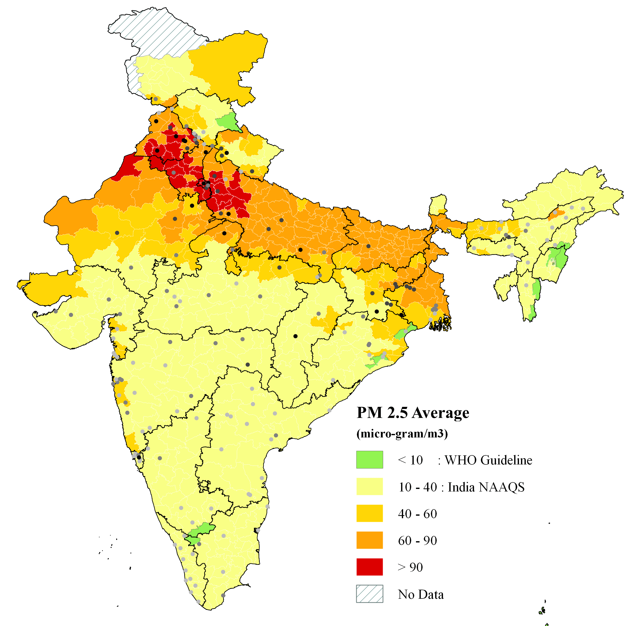 India Air Pollution Map