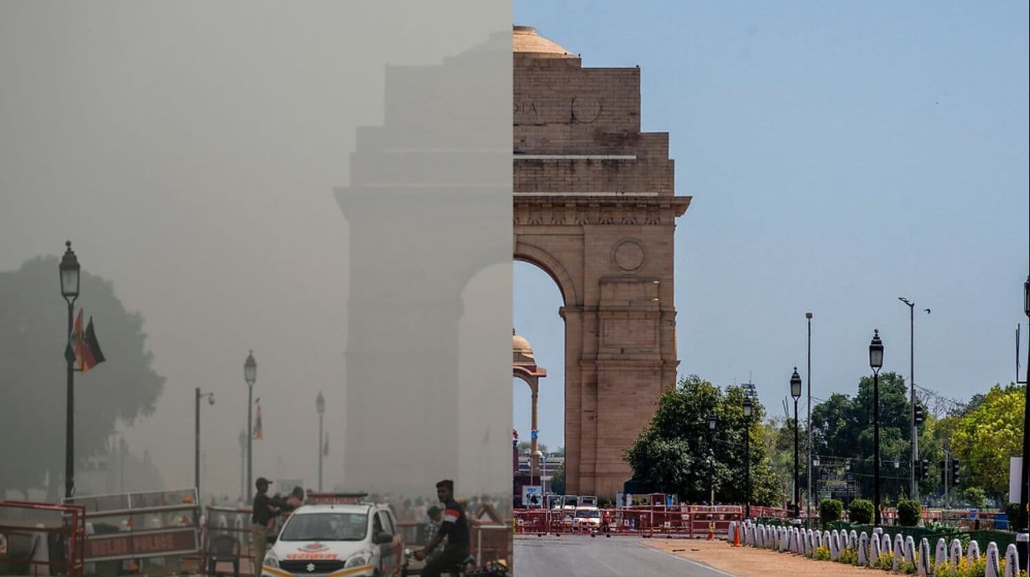 India polluted vs Clean day