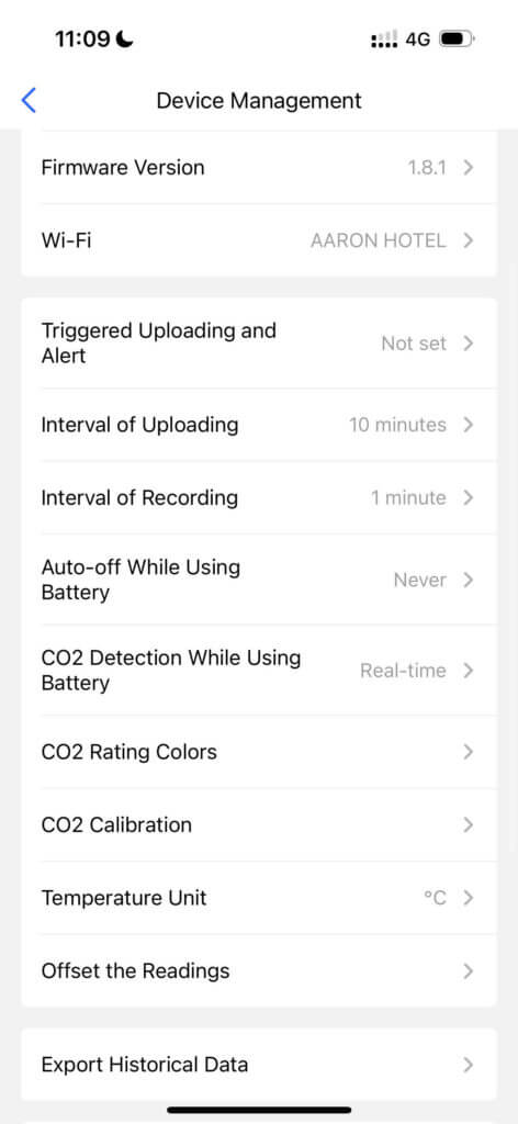 SmartAir Monitor Settings 1