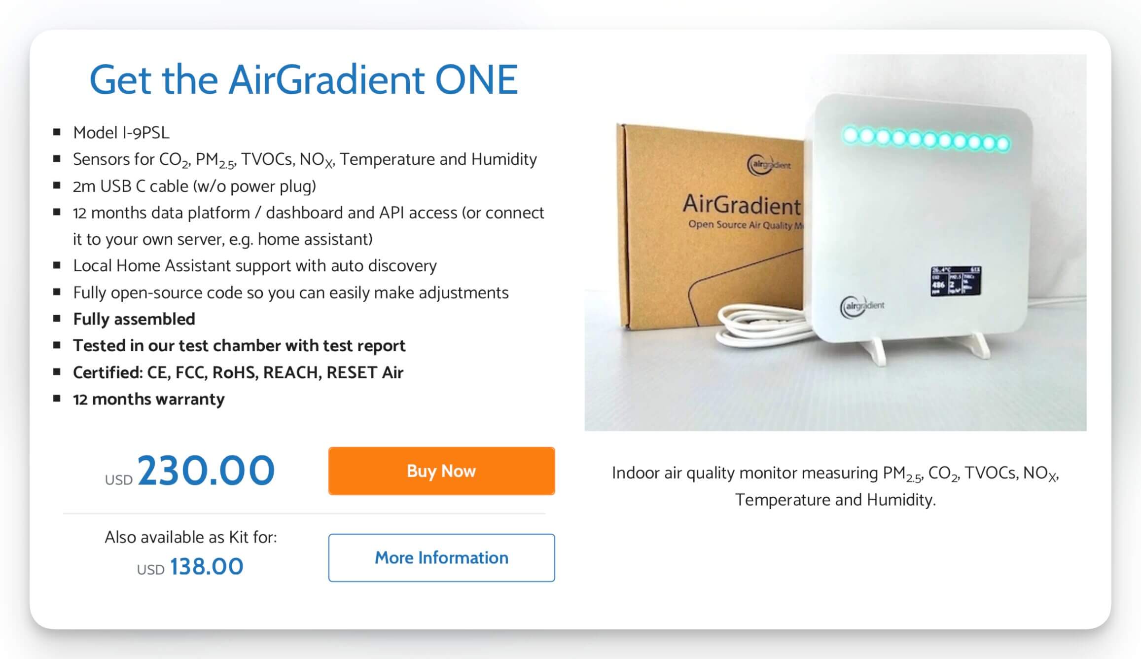 AirGradient ONE Pricing