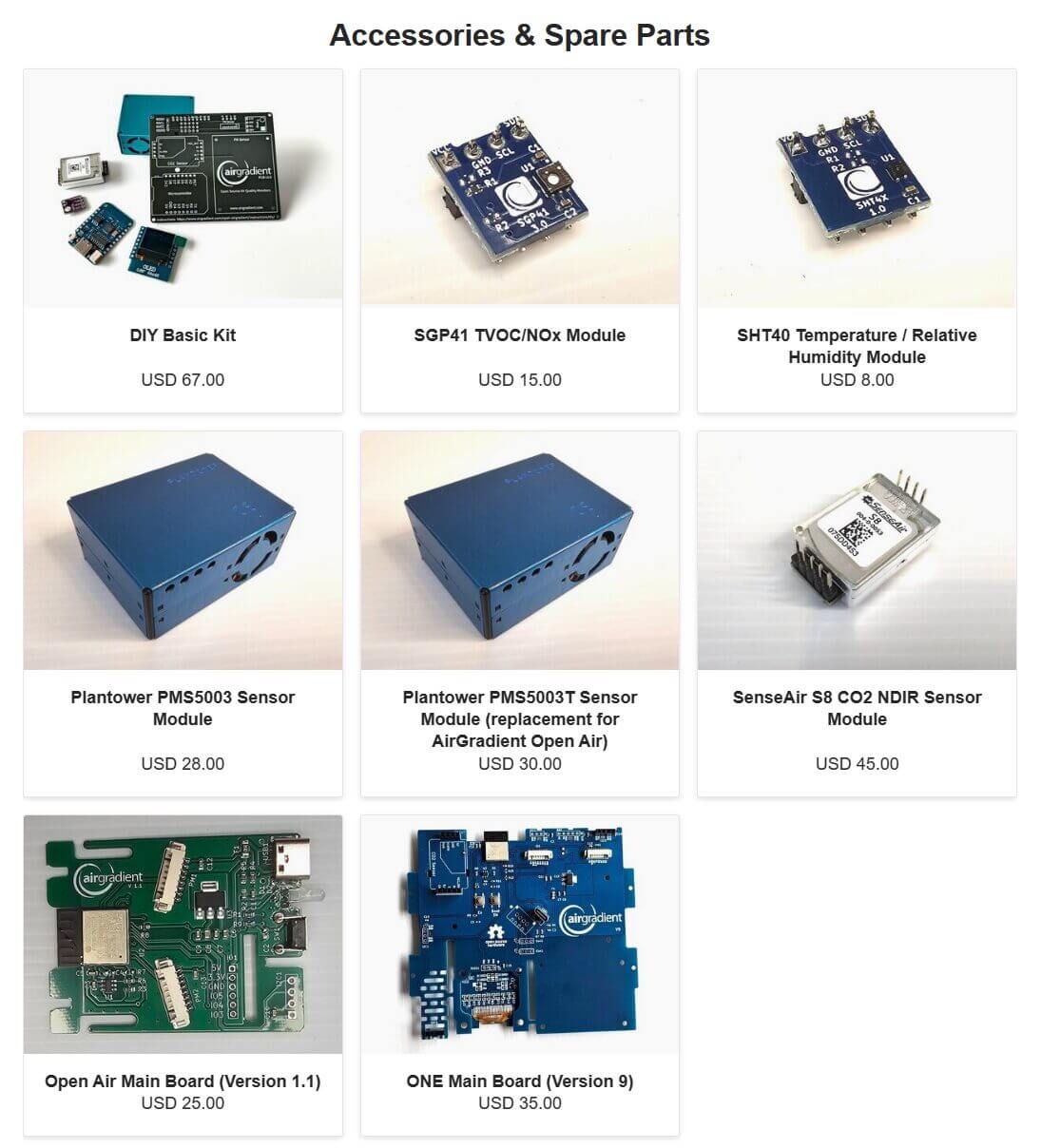 AirGradient Replacement Parts