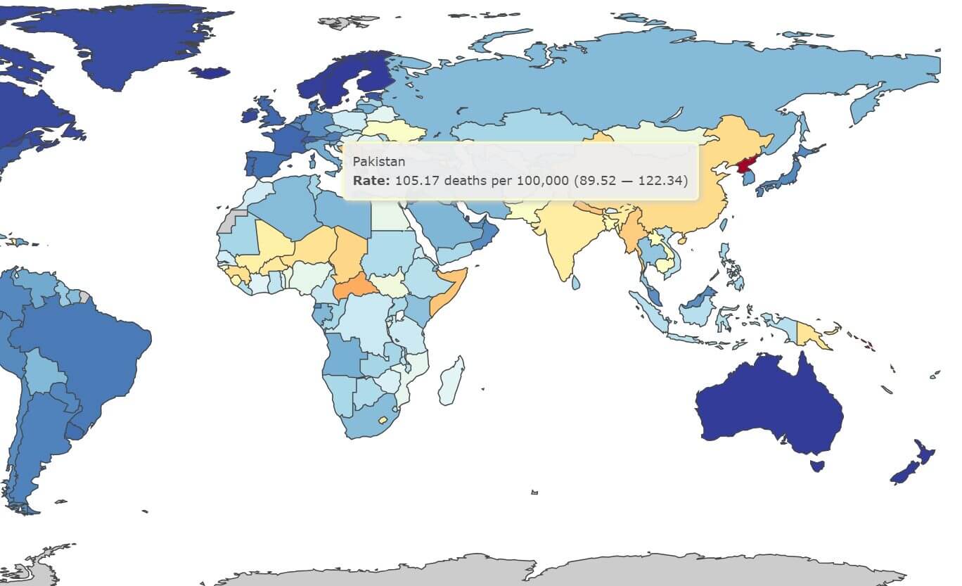 Deaths Caused by Air Pollution in Pakistan