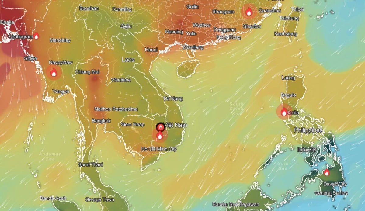 Vietnam Air Pollution Map
