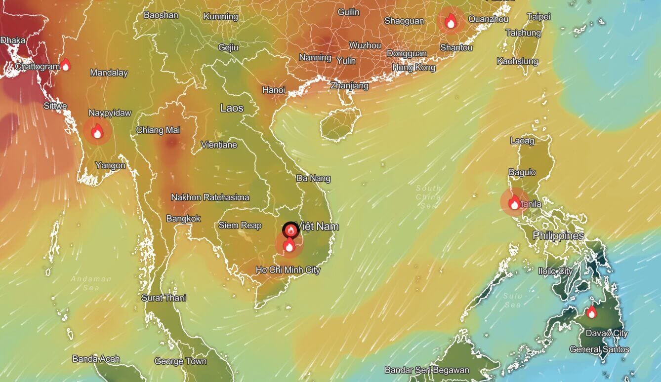 Vietnam Air Pollution Map