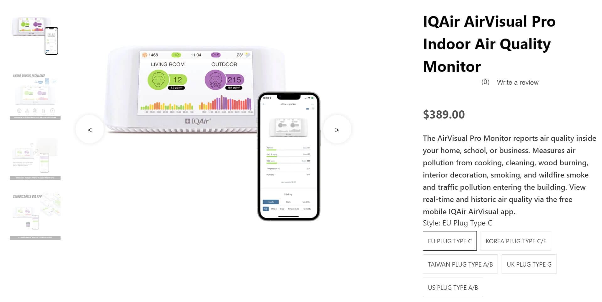 Iqair Airvisual Pro Review - The Most Famous Air Quality Monitor For A Reason? 25 AirVisual Global Pricing