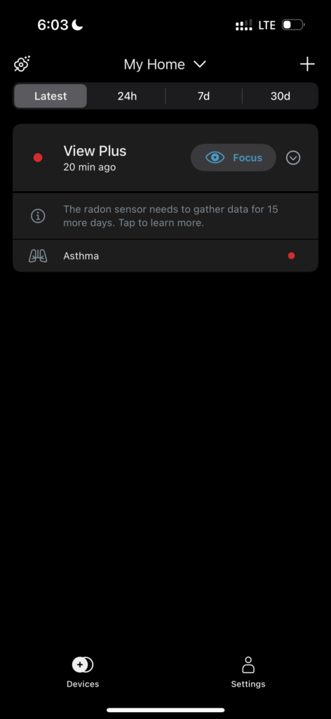Airthings View Plus Review - Worth $300? 18 Airthings App Homescreen