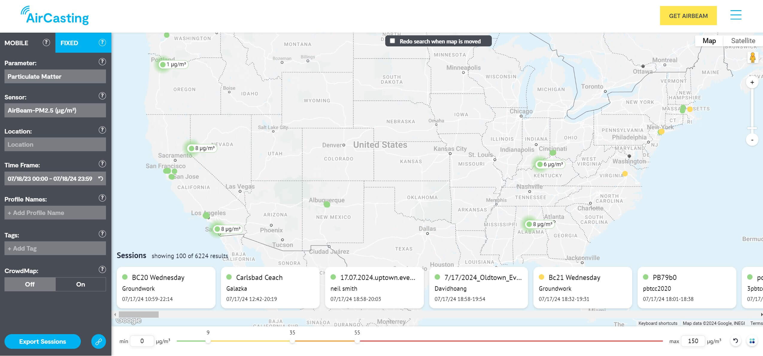 AirBeam 3 Map