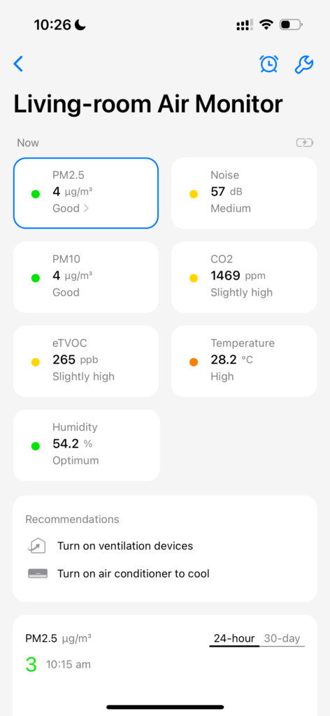 Qingping App Data Screen