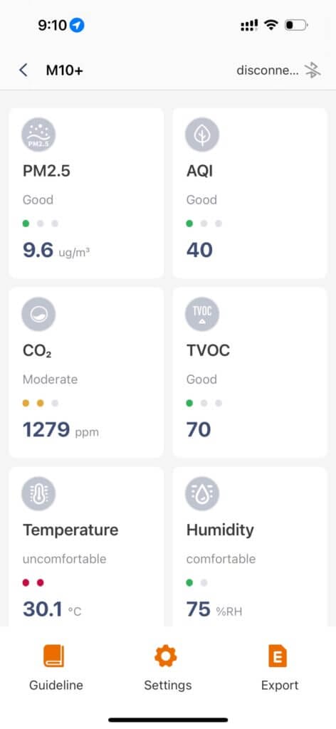 Temtop App Monitor Data