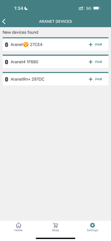 Aranet Home Device Bluetooth Pairing 1