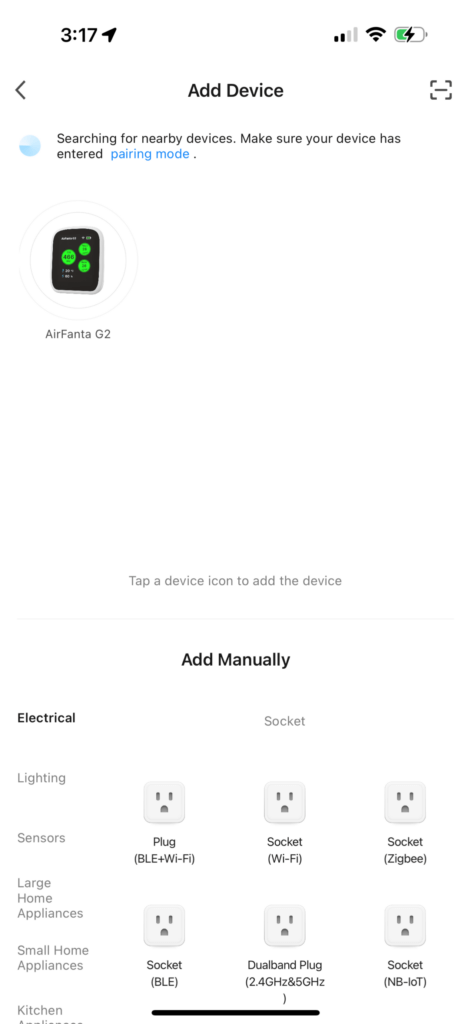 Airfanta G2 Review - An Inexpensive Air Quality Monitor 13 Tuya Smart Add Device