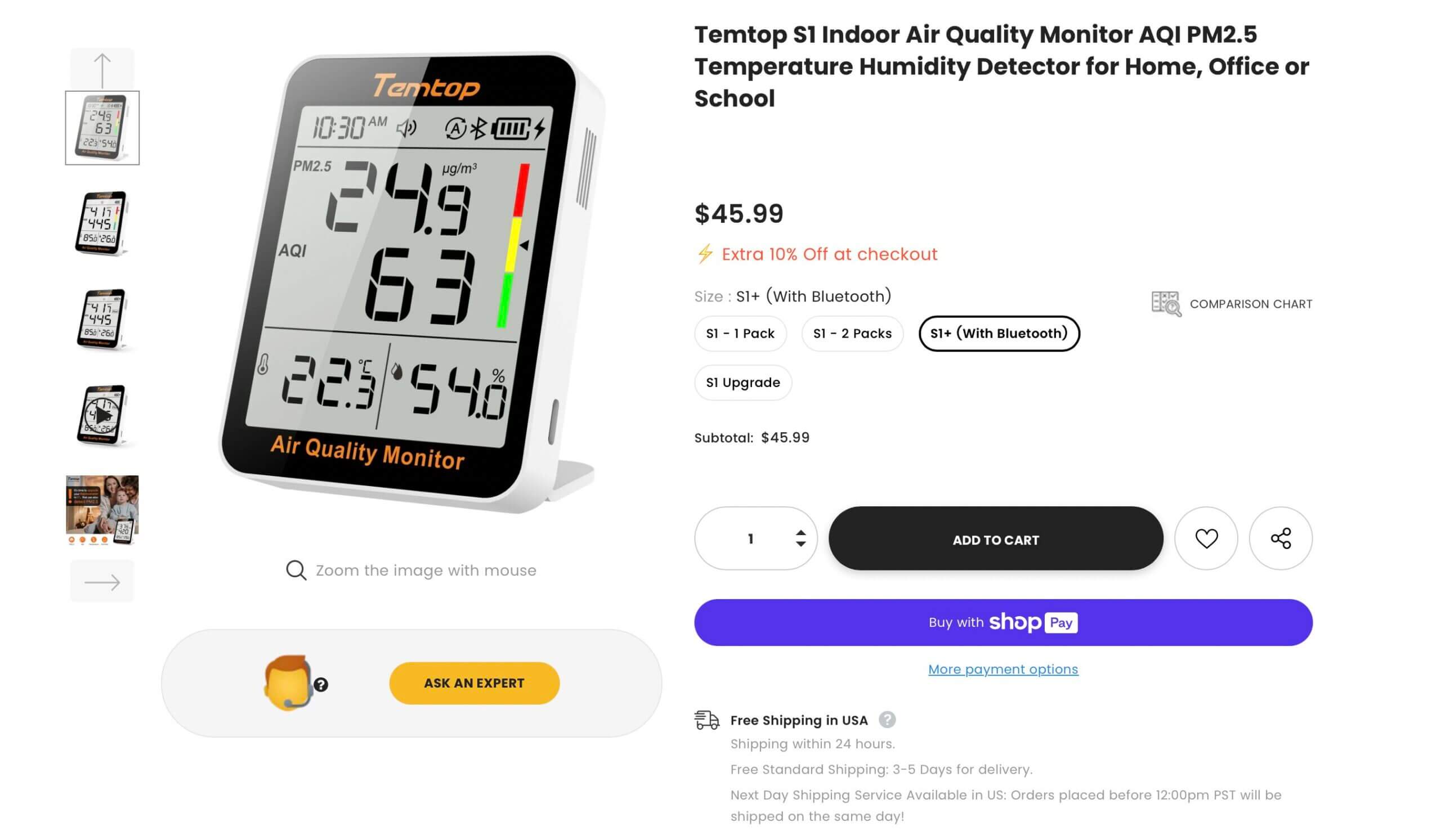 Temtop S1 Price