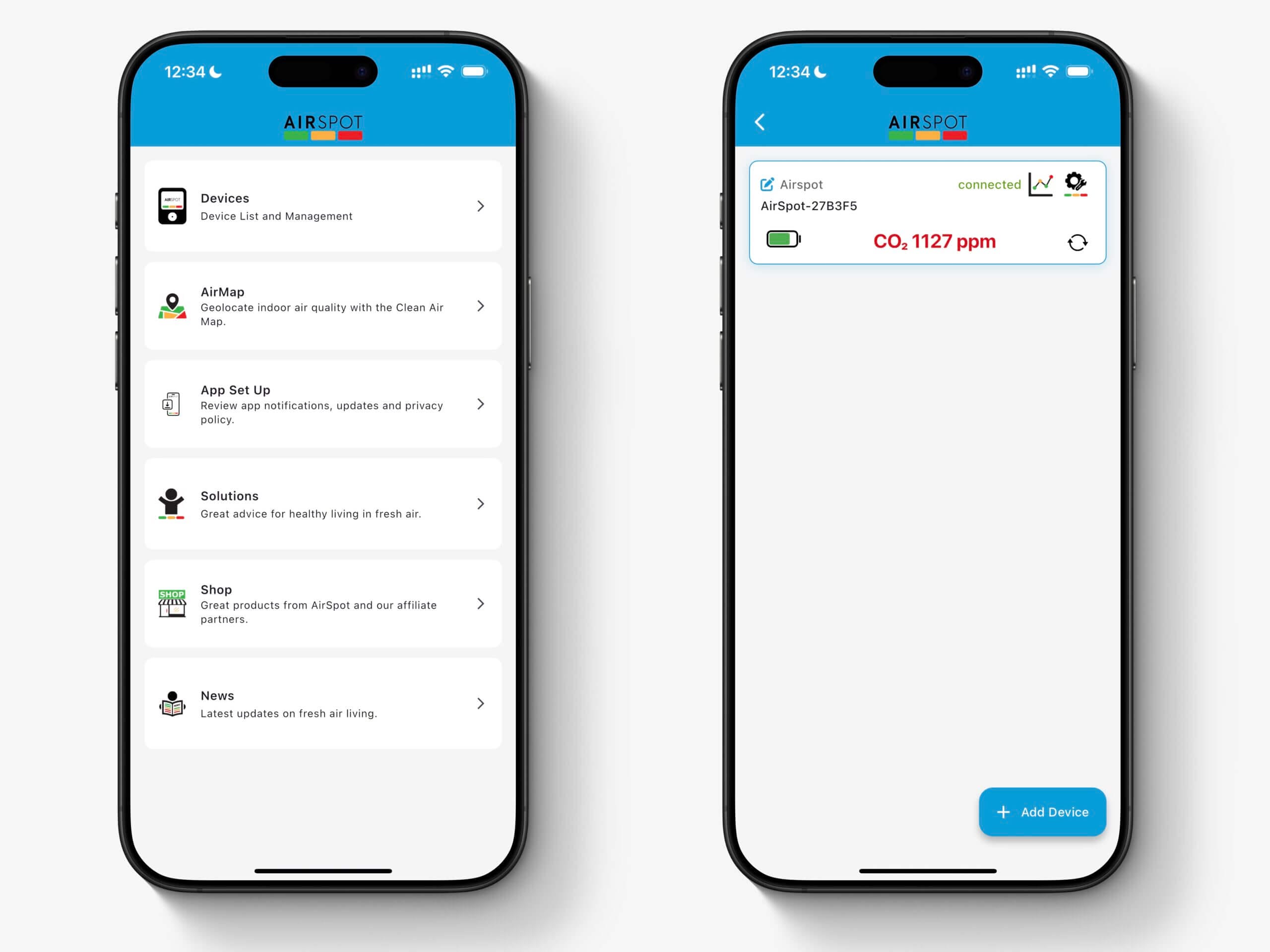 Airspothealth Application Homescreen