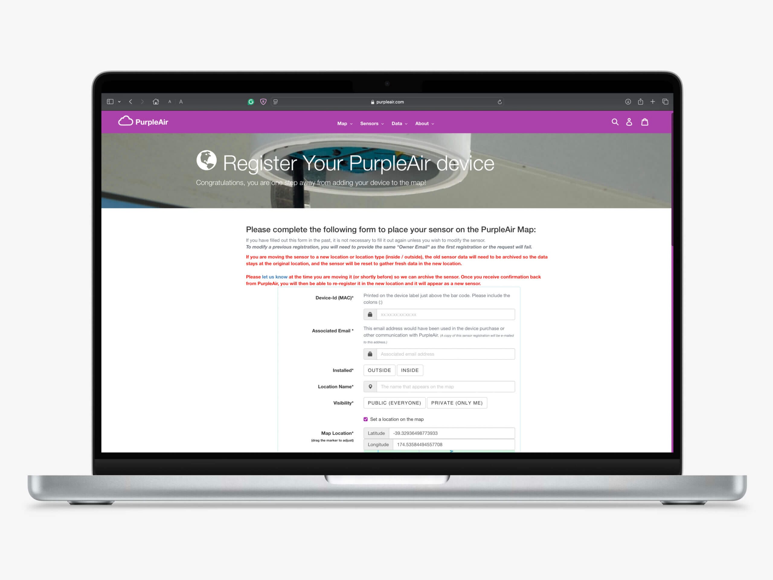 Purpleair Touch Review: How Does It Compare To Other Indoor Air Quality Monitors? 12 Register Purpleair Device