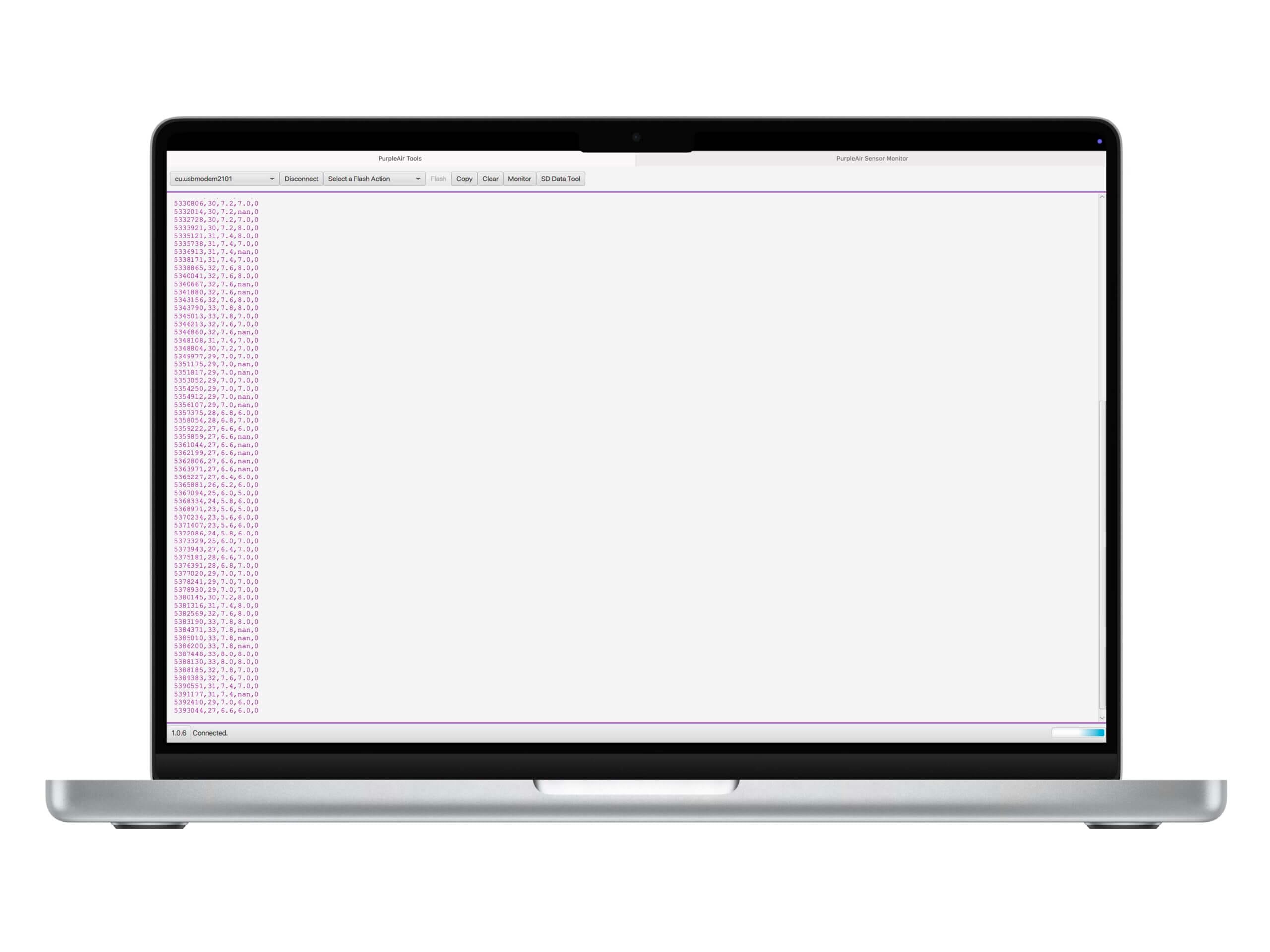 PurpleAir Data Tool Laptop