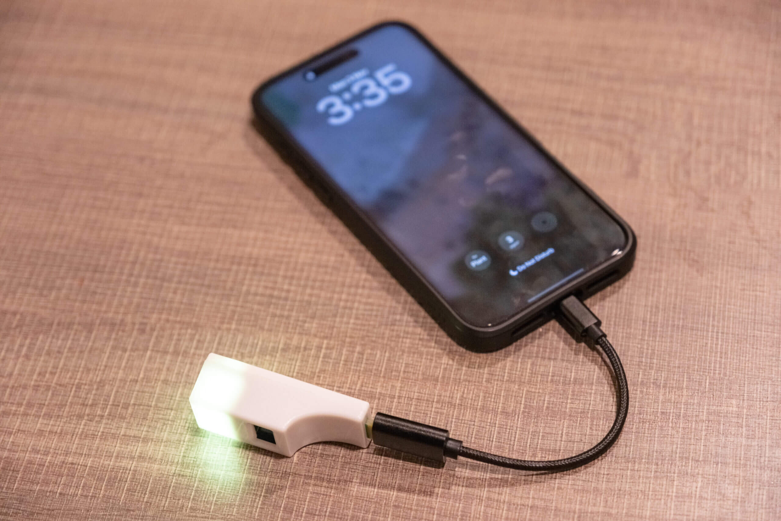 Purpleair pixel with phone