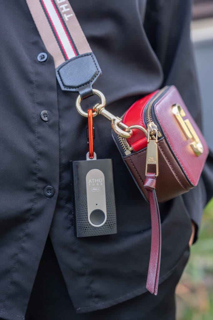 Atmotube Pro 2 on Handbag